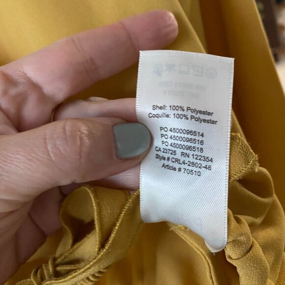 Aritzia Wilfred Eleonora Yellow Ochre Long Sleeve Cropped Blouse Sz XS - Picture 5 of 8